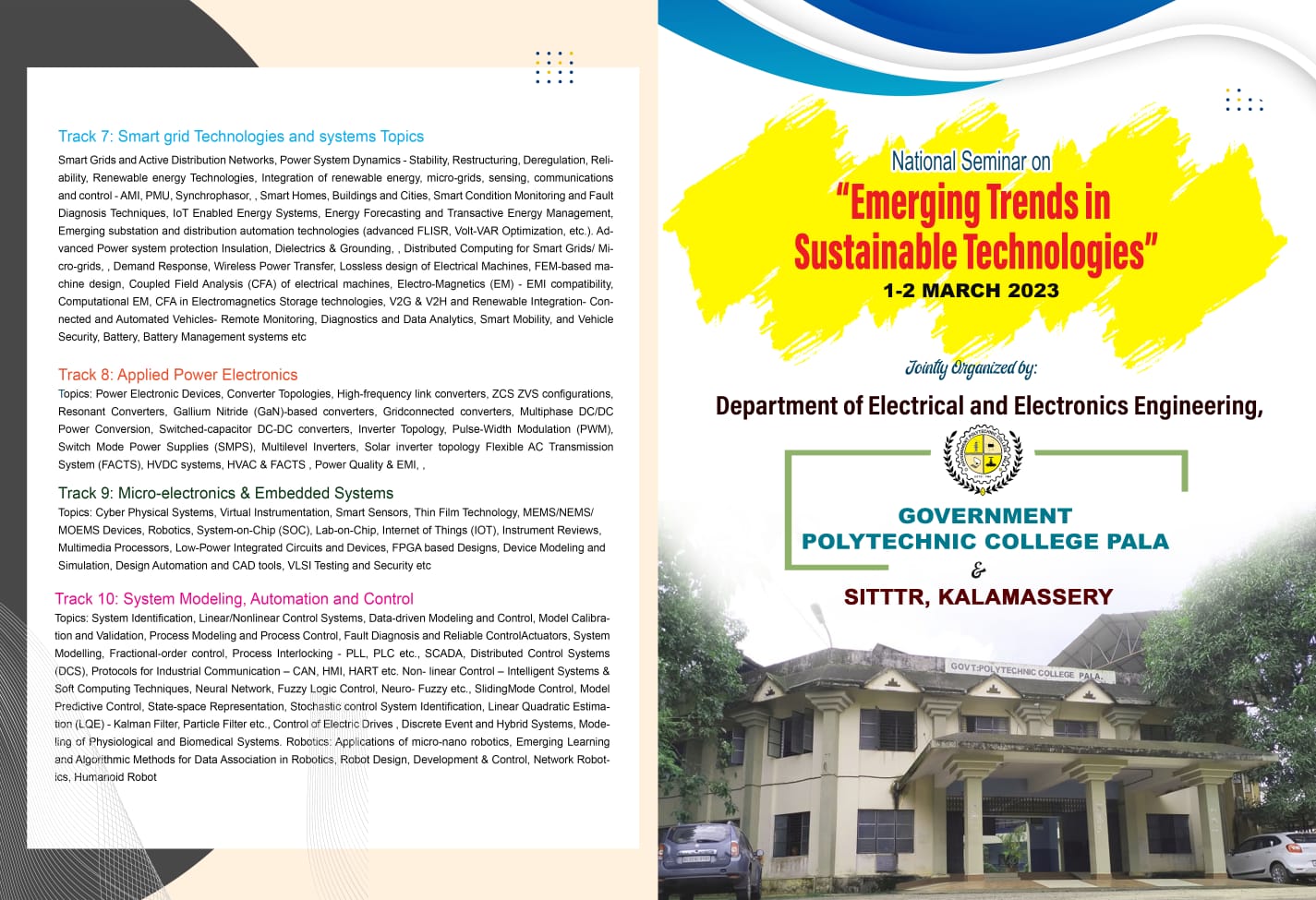 National Seminar on Emerging Trends in Sustainable Technologies, GPC Pala, March1-2 2023-Img1
